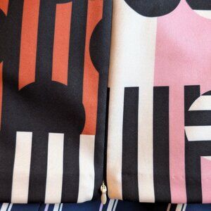 Eloquii Neoprene Abstract Geometric Patterned Striped Skirt